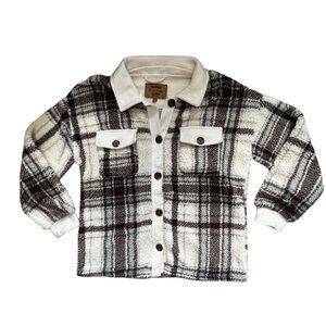 Pink Rose Plaid Button Down Heavy Soft Overshirt Like New! M